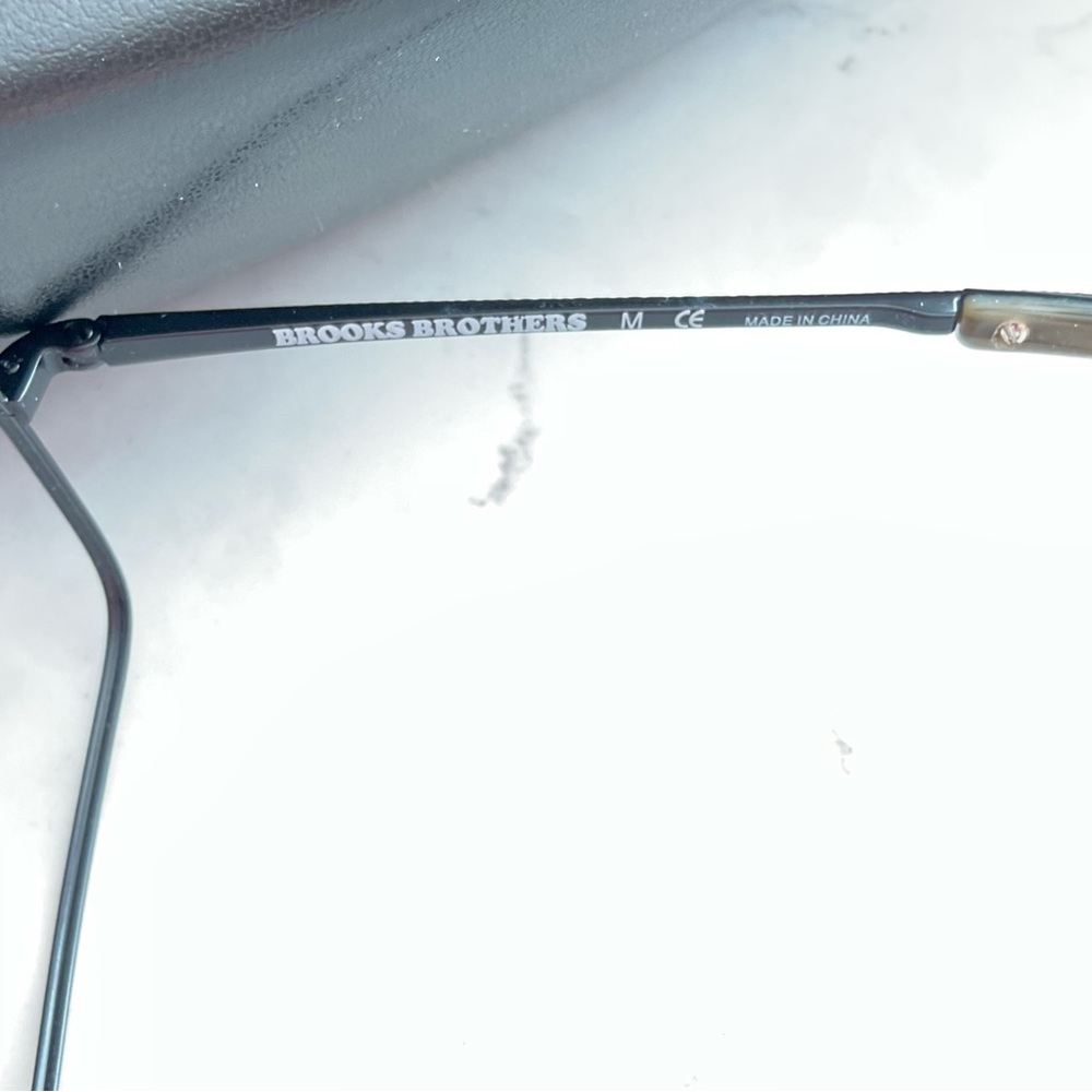 Brooks Brothers Black Rectangular Glasses With Me… - image 4